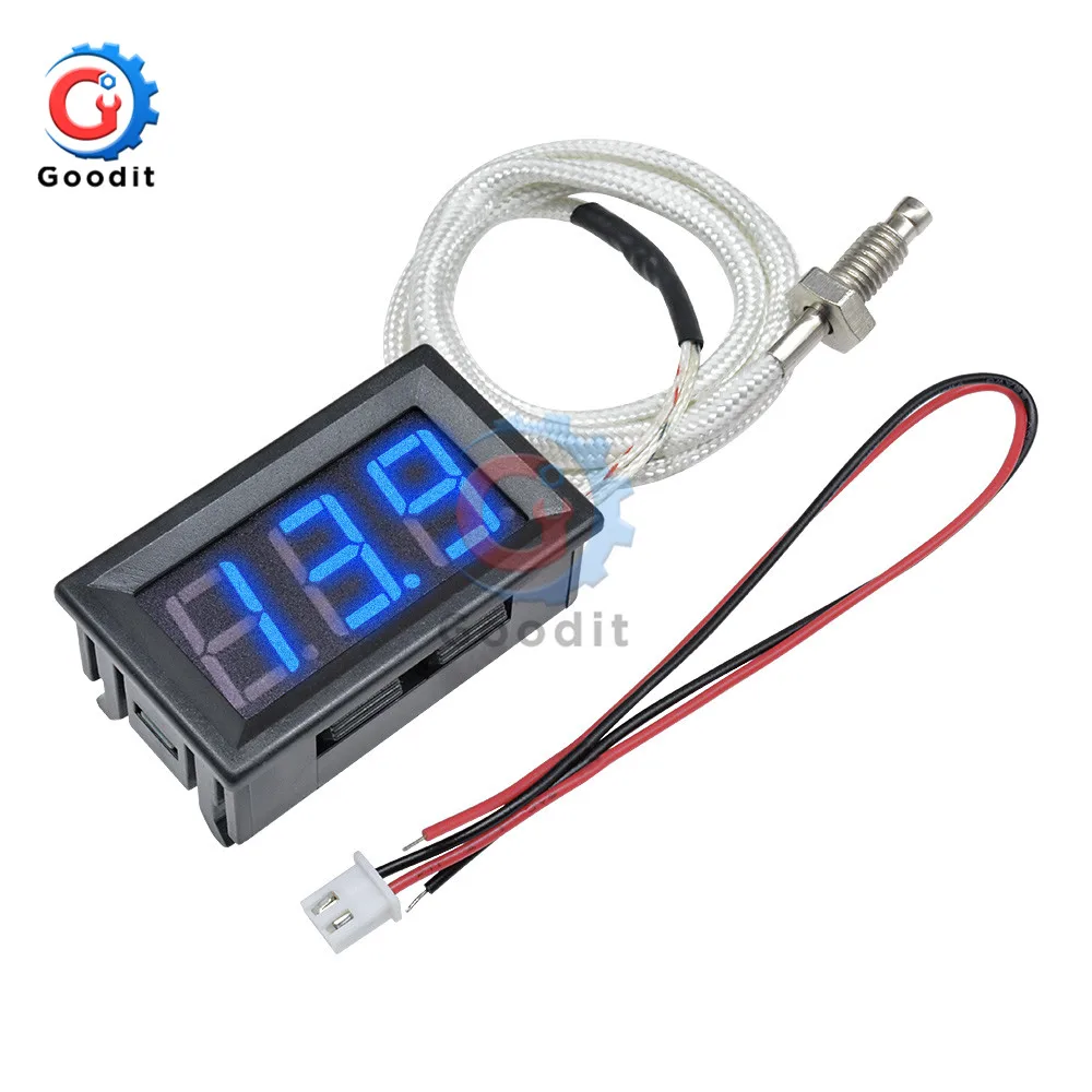 XH-B310 DC 12V LED Digital Display K-Type Thermometer Temperature Meter M6 Thread/Stick Thermocouple Tester -30~800C Thermograph images - 6