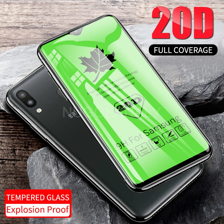 20D Полный Клей закаленное стекло протектор экрана для Samsung Galaxy M10 M20 M30 A10 A20 A30 A40 A50 A70