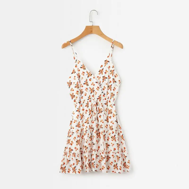 Женское летнее платье с цветочным принтом и рюшами|Женские платья| |