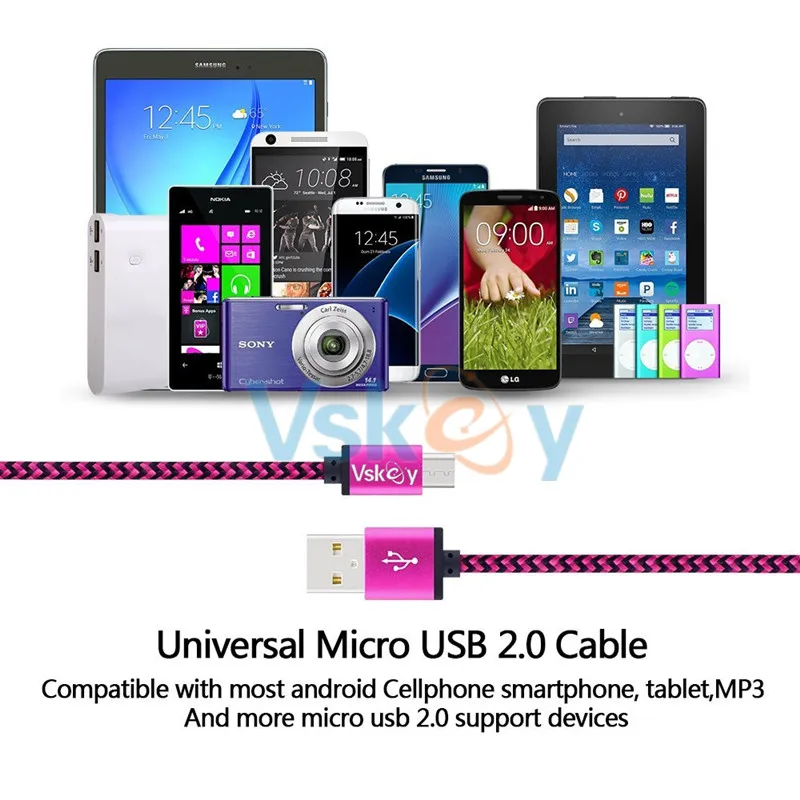 VSKEY 5 шт. Micro USB кабель для Samsung Galaxy Huawei Xiaomi Sony Android порт Быстрая Зарядка