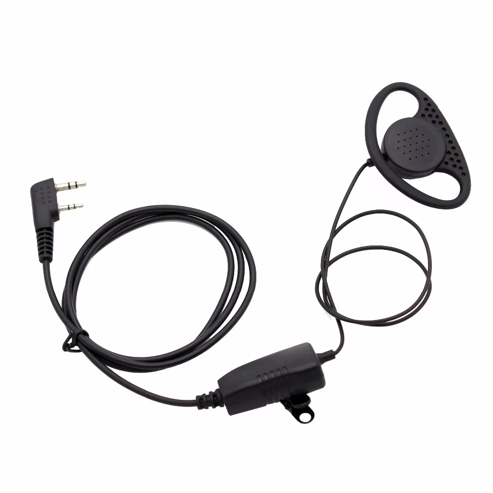 2 Pin D форма гарнитура с крючком функция ptt микрофон для Kenwood BaoFeng UV 5R GT 3 82 B5 H777 B6