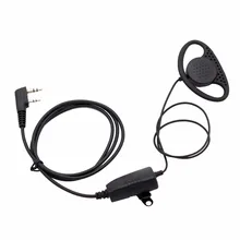 2 Pin D форма гарнитура с крючком функция ptt микрофон для Kenwood BaoFeng UV