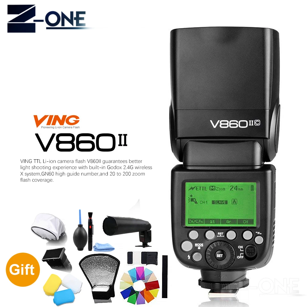 Godox Ving V860II S/N/C/F/O GN60 E TTL HSS 1/8000 литий ионный аккумулятор Speedlite вспышка для Sony Nikon Canon