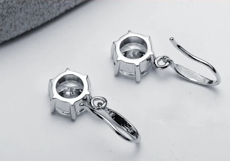 Тестовый положительный бриллиант Forever 8 0 мм 2Ct каждая G H Moissanite алмазные серьги из