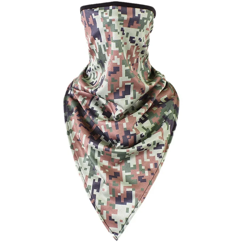 Длинная треугольная камуфляжная маска ветрозащитная Песочная накладка на