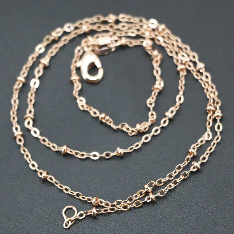 

1.5mm Stainless Steel Necklace For Women Silver-Color Rose Gold-Color Chain Party Gifts Round Link Choker Jewelry 18inch B3375