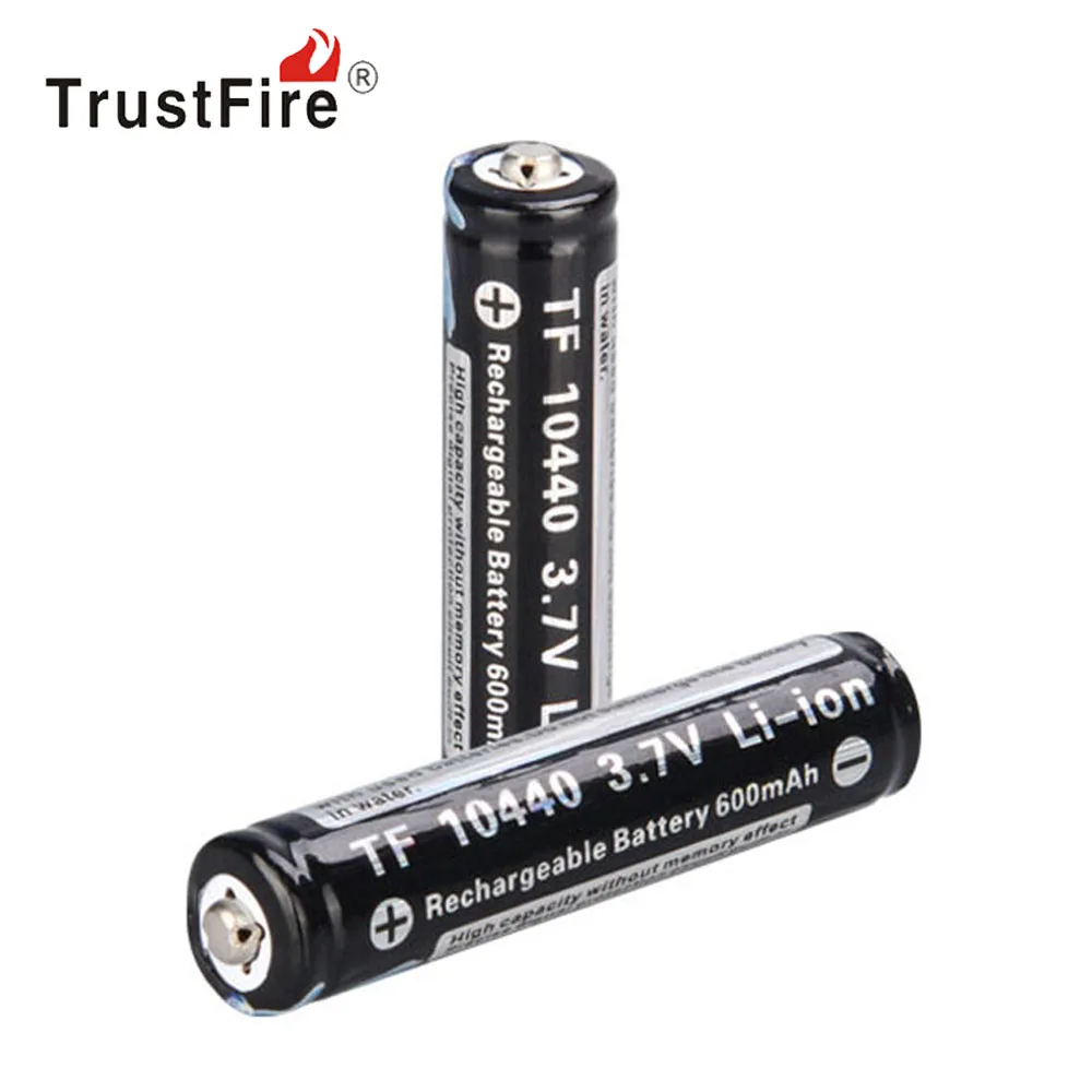 2 шт./лот TrustFire 3 7 V Li Ion 10440 аккумуляторная батарея 600mAh реальная емкость литиевая с