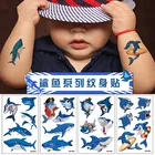 Временная тату-наклейка в виде акулы, имитация морской акулы, водостойкая тату-наклейка для тела, товары для дня рождения