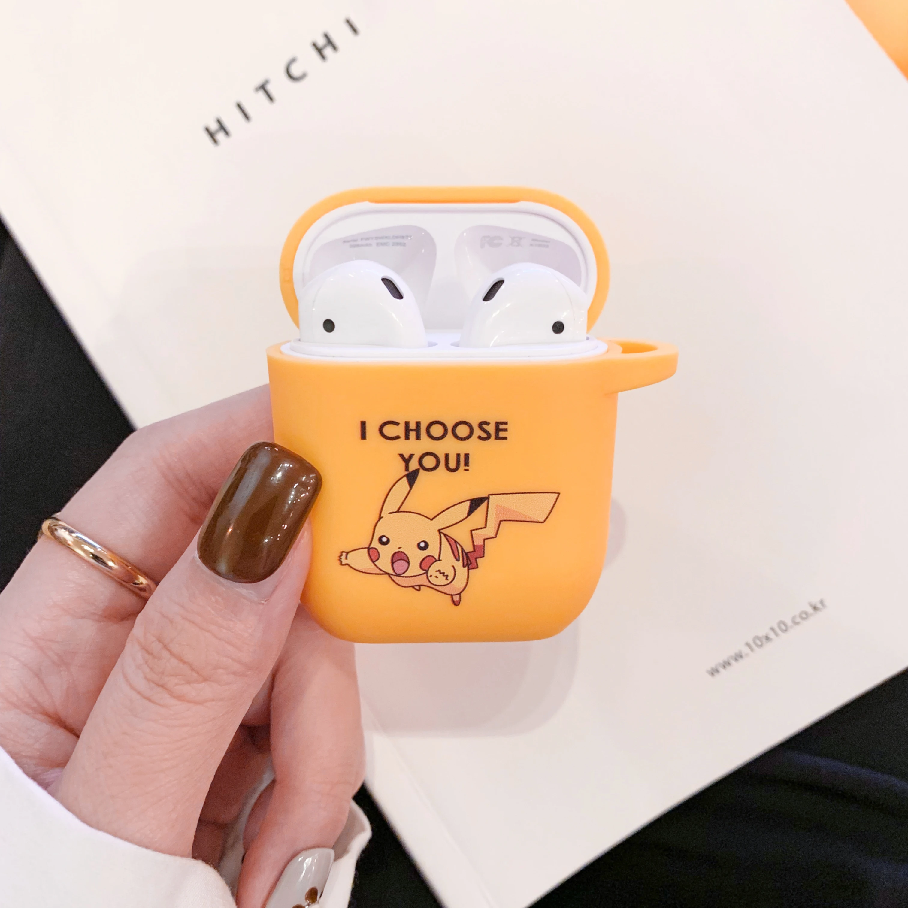 Беспроводной чехол для наушников Pokemon Pikachu с Bluetooth для Apple AirPods, силиконовый чехол для наушников s для Airpods1/2, защитный чехол