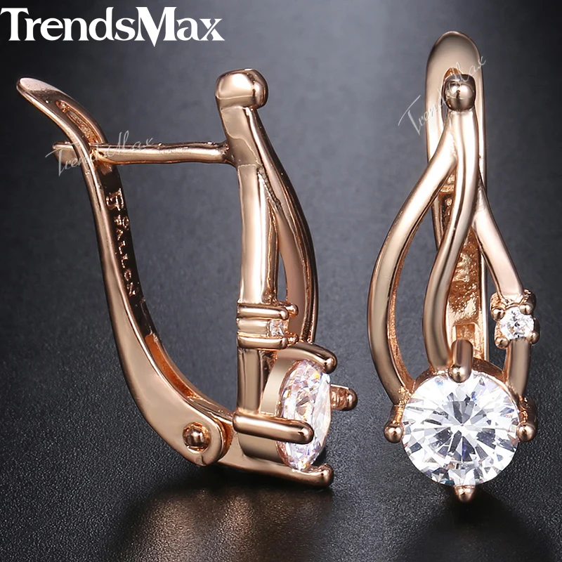 Trendsmax, женские серьги, в форме листа, кристалл, кубический циркон, серьги на День святого Валентина, подарки для женщин, вечерние, свадебные ювелирные изделия KGE152