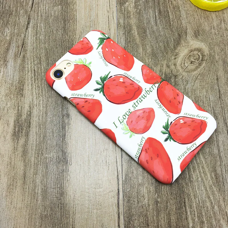 Новые Плоды Клубники Case Для iphone 7 6 S Плюс Мода Жесткий PC Phone Случаи Мультфильм