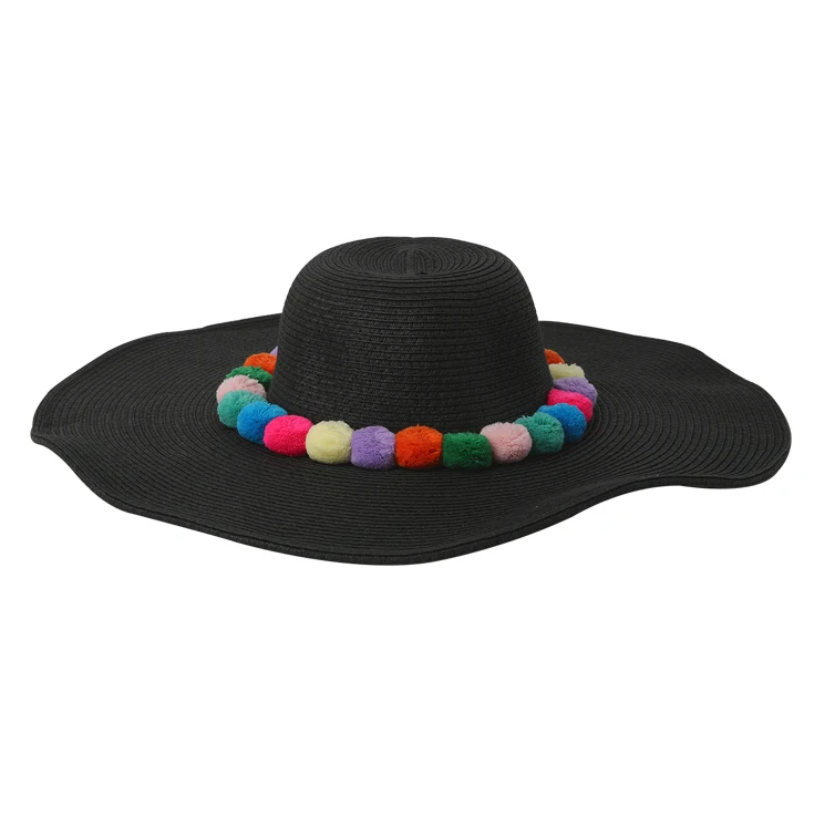 Летняя Женская Складная пляжная шляпа от солнца с широкими полями соломенная