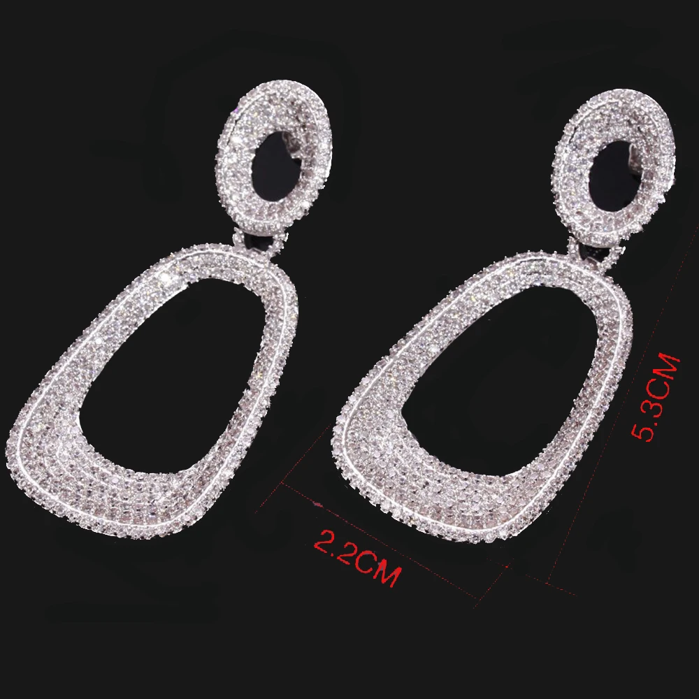 

Big women Earrings long Drop Earring copper material w/ AAA CZ wedding party jewelry fashion jewelry Free shipment