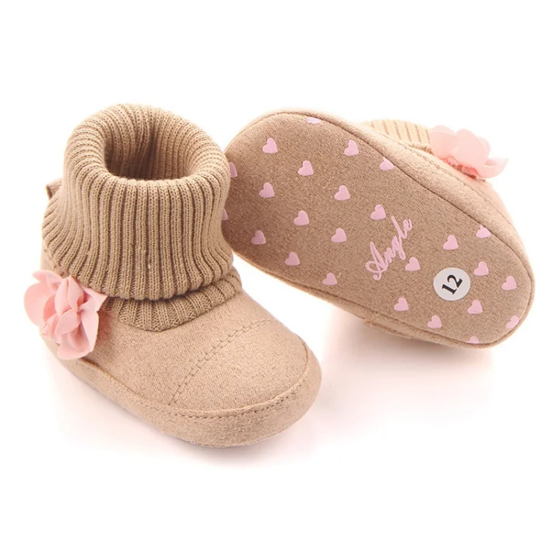 

Cute Autumn Winter Children Babyborn Warm Flower Boots