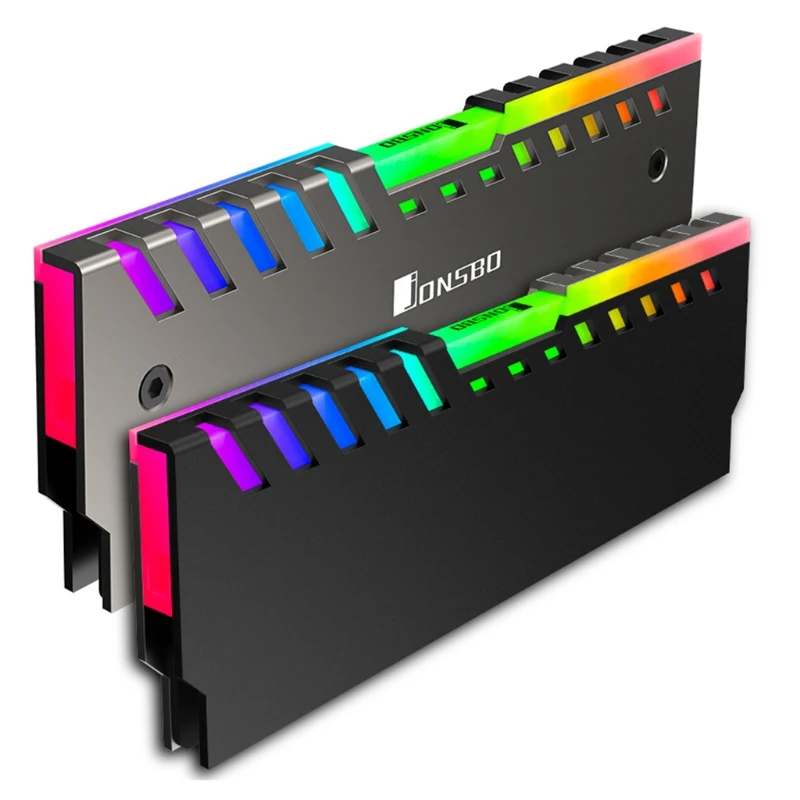 

2pcs Memory Heat Sink RAM Cooling Vest Automatic Color Light Radiator Aluminum