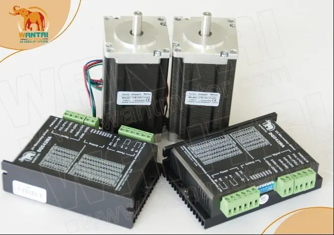 Комплект питания! Шаговый двигатель Wantai 2 Axis Nema 23 двойной вал 57BYGH115 003B 425oz in + Драйвер DQ542MA 4.2A 50V 125Micro 3D