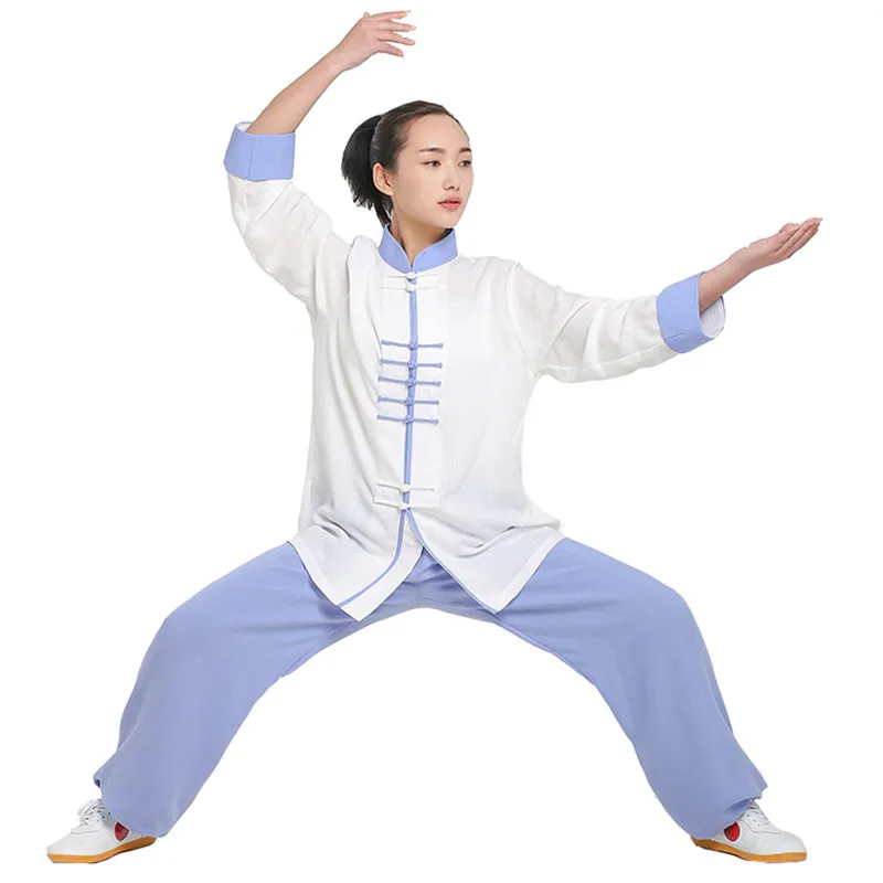 Новый дизайн разноцветная Униформа Tai Chi с длинным рукавом костюм кунгфу одежда