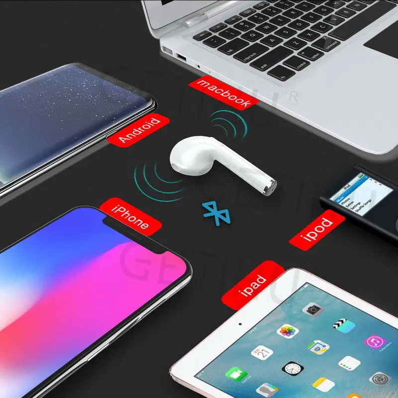 Одна пара I7S в ухо мини беспроводные Bluetooth наушники гарнитуры + коробка для