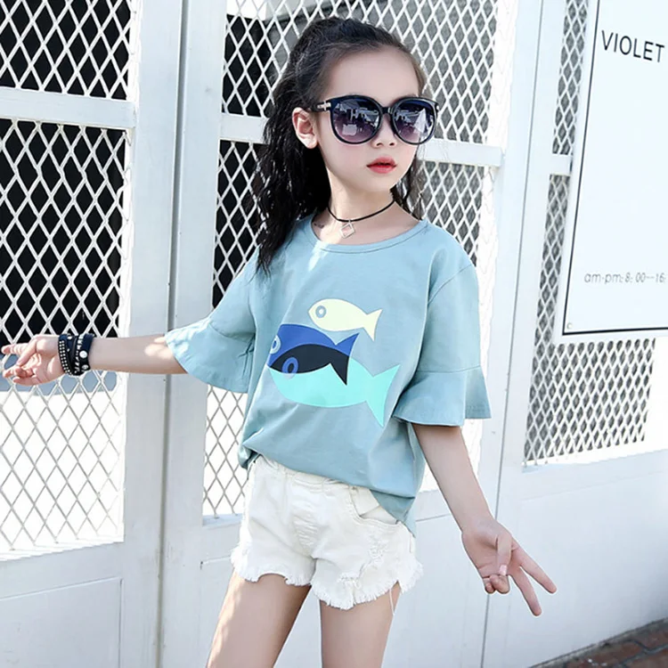 Style 3 Blue Хлопковые футболки для девочек модная детская футболка с длинными рукавами на осень и зиму, одежда для детей 3, 5, 6, 8, 10, 12 лет, топы для маленьких девочек - Цвет: Style 3 Blue