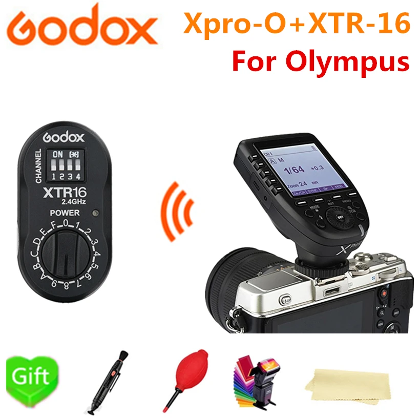 

Godox Xpro-O TTL 2.4G X system HSS Wireless Flash Transmitter + XTR-16 For Olympus Pansonic Lumix Godox V860II-O TT685-O TT600