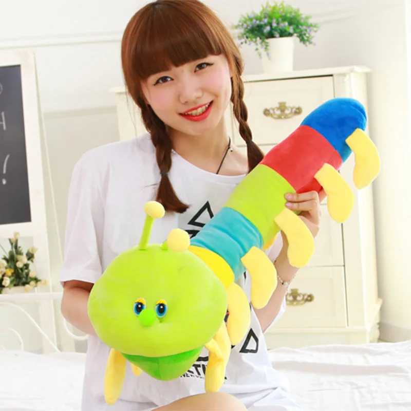 

1 Piece 50CM Colorful Caterpillars Millennium Bug Doll Plush Toys Baby Kids Large Caterpillar Hold Pillow Doll 88 -17 N