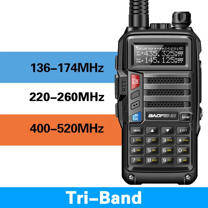 2019 BaoFeng UV S9 трехдиапазонная 8 Вт 2 шт антенна VHF UHF 136 174 МГц/220 260 МГц/400 520 МГц 10 км