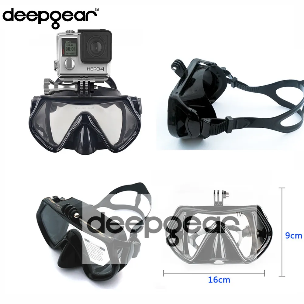 Набор для подводного плавания DEEPGEAR CAMAERA закаленная маска черные силиконовые
