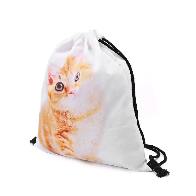Унисекс 3D Печатные Сумки на шнурке рюкзаки Cinch Sack с животным узором милые