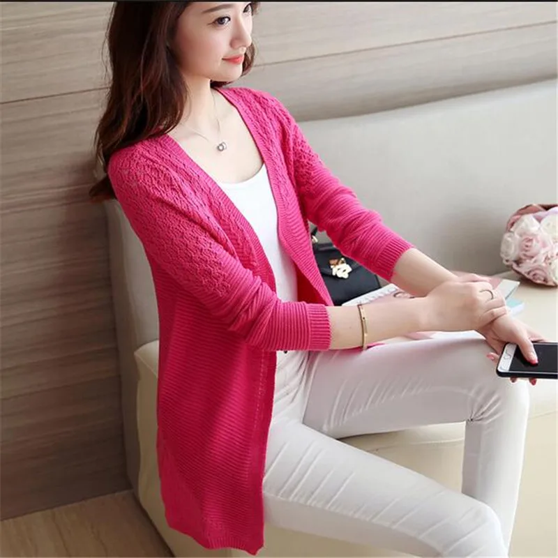 Новинка вязаный свитер на весну и осень большие размеры Женское шерстяное пальто