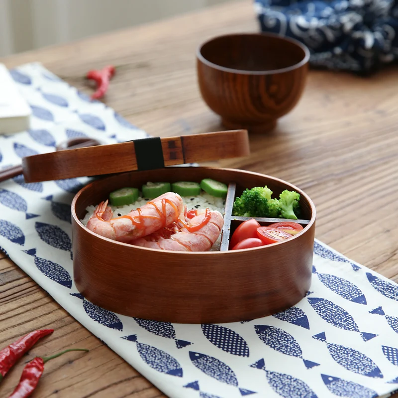 Деревянные коробки bento в японском стиле, экологически чистые деревянные коробки Bento, коробки Bento ручной работы