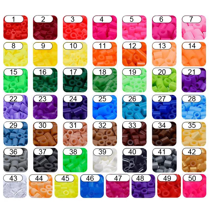 Бусины DOLLRYGA hama 5 мм 1000 шт. 50 цветов бусины для детей Perler пазлы сделай сам Горох