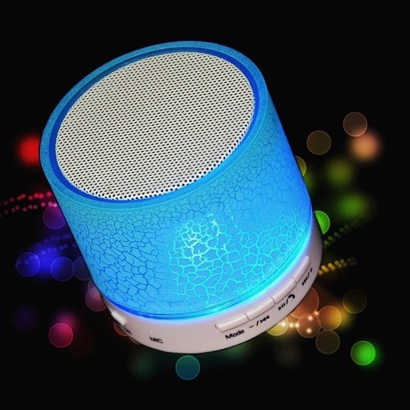LED портативные беспроводные мини Bluetooth колонки с TF USB FM микрофоном музыка синего