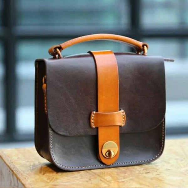 Dark Brown Bag TWTOPSE кожаная сумка для велосипеда Brompton, Аксессуары для велосипеда, ручная работа, обновленная сумка через плечо, рюкзак, прочная корзина - Цвет: Dark Brown Bag