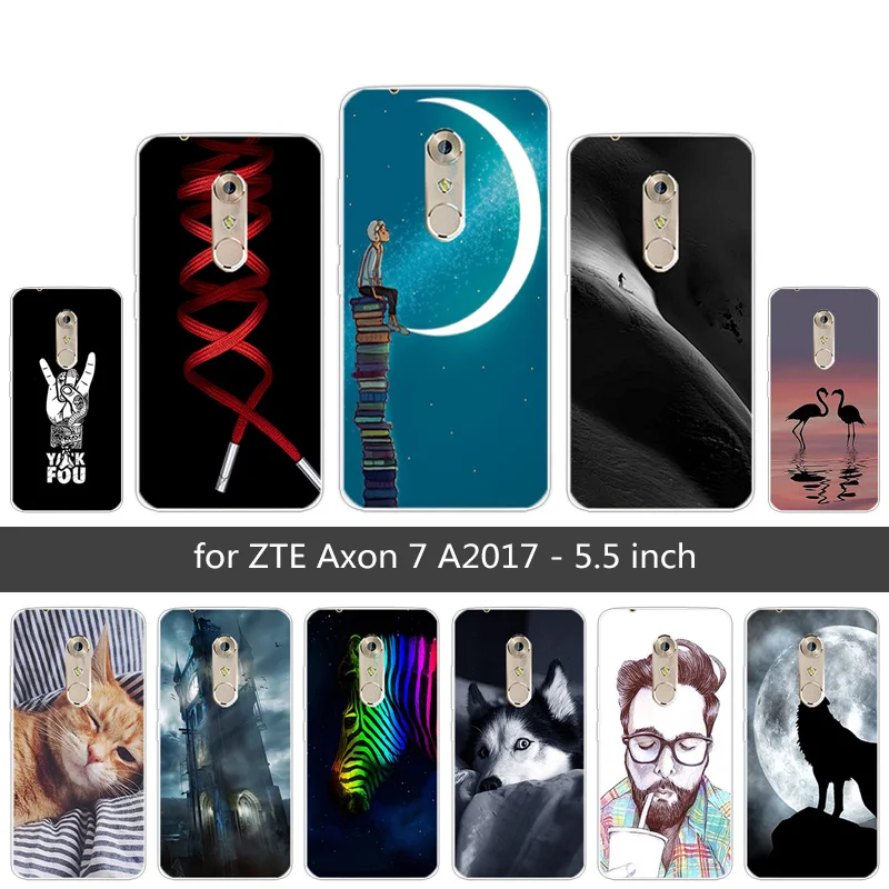 Для ZTE Axon 7 5 дюймов задняя крышка с волком силиконовый чехол прозрачный TPU для