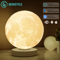 3d printed smart moon lamp led desk lamp alexa google assistant wifi voice control colorful lunar light table light creative