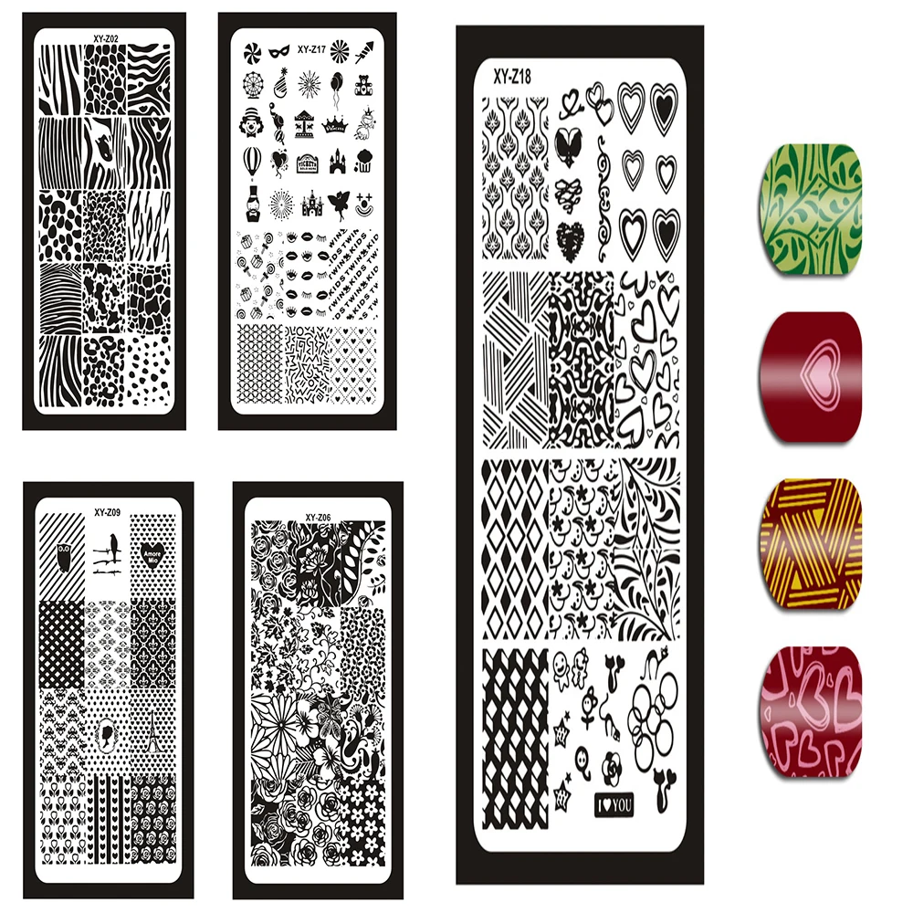 Пластина для стемпинга нейл арта цвета Paradise 01 12x65 мм уникальные Nailart