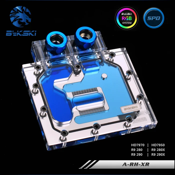 Bykski A-RH-XR половина крышки видеокарты водяного охлаждения блок RGB/RBW для HD7970/HD7950/R9
