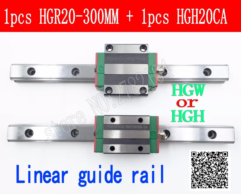 Новый линейный направляющий рельс HGR20 длиной 300 мм с 1 шт. линейной каретки блока