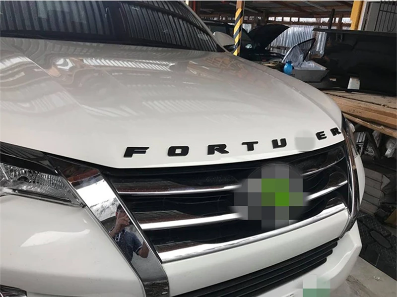 Для Toyota Fortuner автомобильные аксессуары буквы капот эмблема серебряное хромирование логотип 3D наклейка из нержавеющей стали тонкий VIP