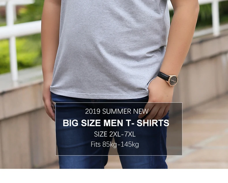 Большой размер футболка мужская 4XL 5XL 6XL 7XL Летняя Повседневная Свободная футболка homme v-образный вырез с коротким рукавом мужские футболки Мода