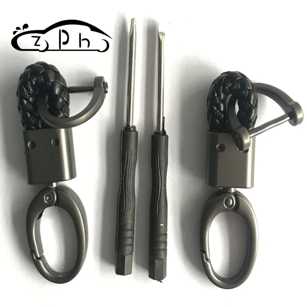 Модный брелок с металлическим и кожаным логотипом автомобиля для Volkswagen Honda Toyota Kia