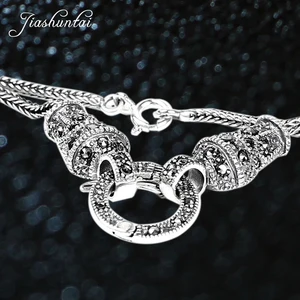 Винтажное ожерелье JIASHUNTAI из серебра 925 пробы, длинная массивная цепочка, серебряные украшения в стиле панк, бижутерия животные для женщин или мужчин, ювелирные изделия