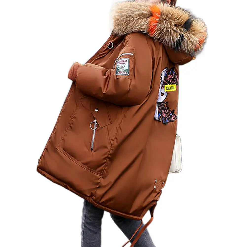 MISSKY для женщин теплая хлопковая стеганая куртка модный плюшевый воротник с