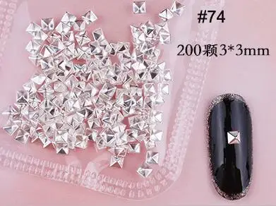 74 MKHG 200X золотые заклепки шипы для ногтей звезда/луна/ракушка квадрат/треугольник 94 типа 3d Металл Дизайн ногтей наконечник Металлические Шпильки наклейки декор - Цвет: 74
