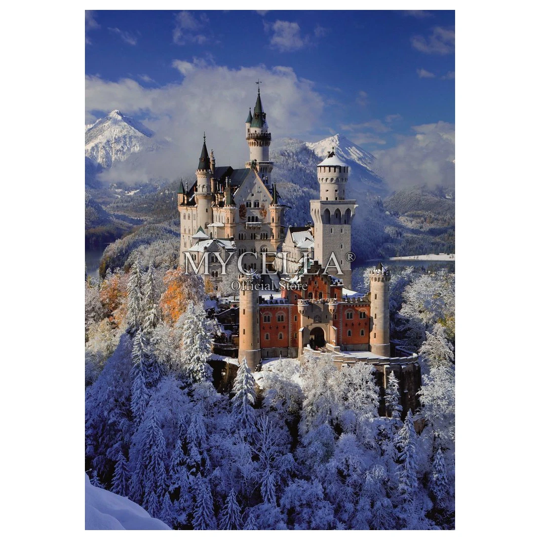 

Алмазная живопись Neuschwanstein 5D для творчества, вышивка крестиком, мозаика, алмазная вышивка, зимний замок, полная Стразы, домашний декор