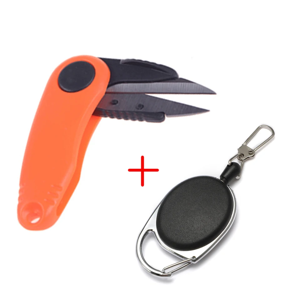 Orange and Buckle Плетеный резак рыболовной лески, быстрое завязывание узлов, набор инструментов, рыболовные ножницы, кусачки, щипцы, крюк, инструмент, телескопическая Пряжка, нож - Цвет: Orange and Buckle