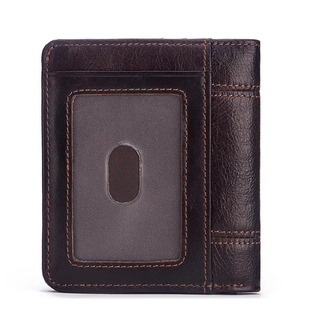 Ультратонкий мужской кошелек из натуральной кожи маленький тонкий для монет