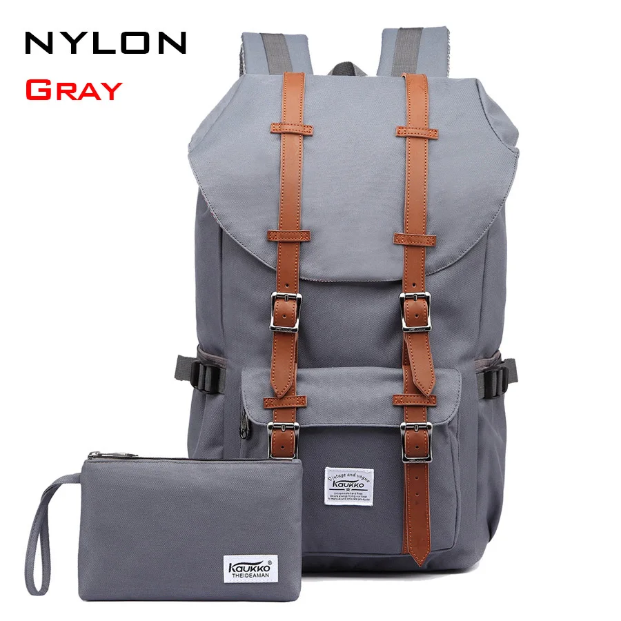 Рюкзак женский рюкзак мужской Schulrucksack KAUKKO 1" рюкзак для ноутбука 15" ноутбук Повседневный Рюкзак стильный рюкзак - Цвет: Nylon Gray 2PC