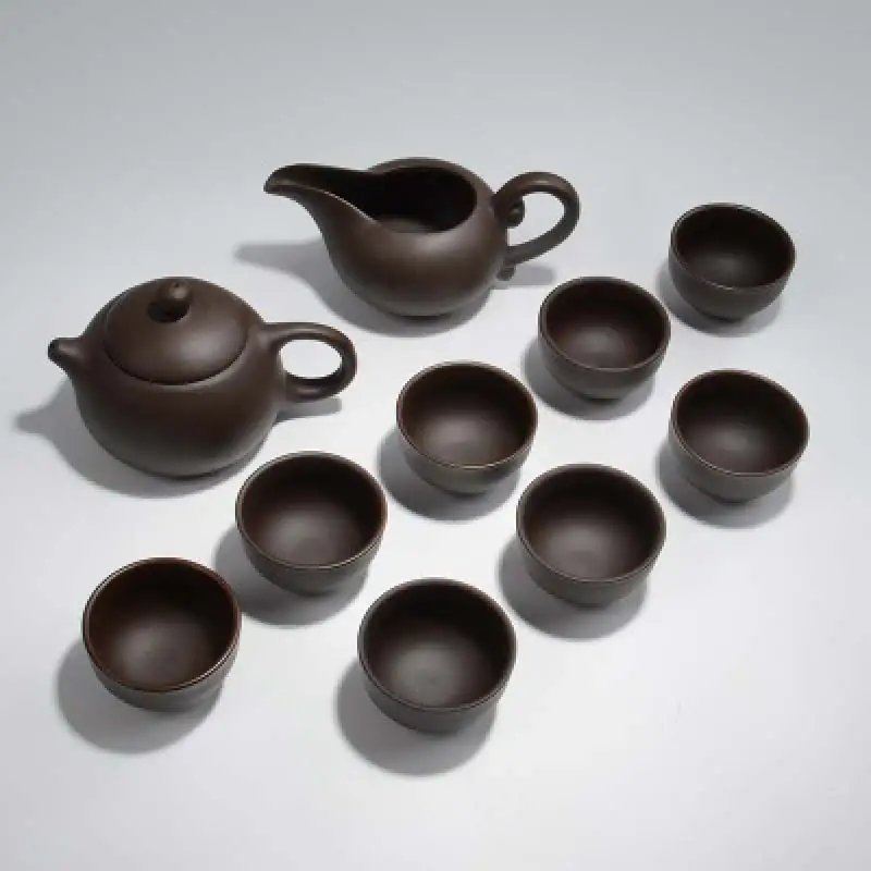 10pcs tea set Чайный набор из фиолетового песка, керамический чайник кунг-фу, емкость для хранения чая, ручной работы, чайный горшок из фиолетового песка, чайная чашка gaiwan Tureen, чайная церемония - Цвет: 10pcs tea set