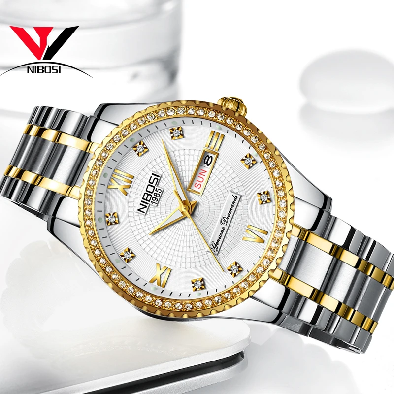 Часы мужские водонепроницаемые аналоговые золотые | Наручные часы